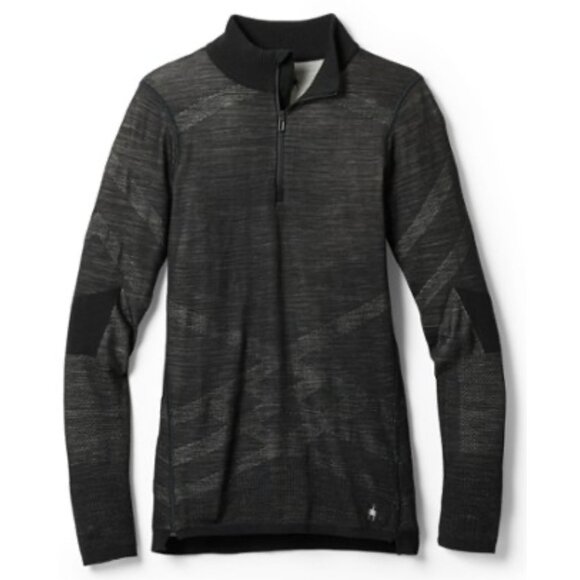 NWT SmartWool Intraknit Merino 200 1/4 Zip Base Layer Top Black/White Size Small - Picture 1 of 8